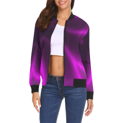 Purple Blossom All Over Print Bomber Jacket for Women (Model H19)
