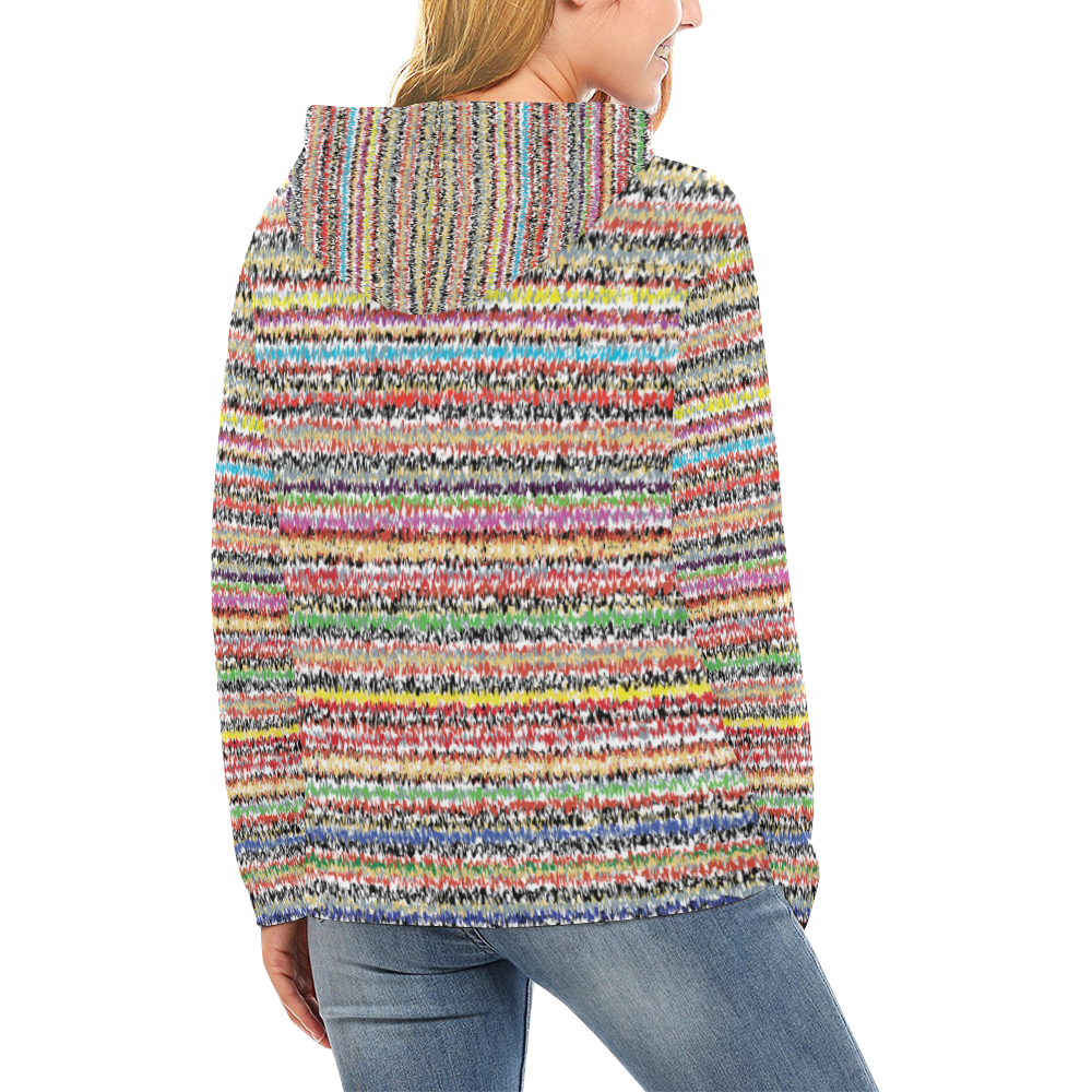 Patterns of colorful lines All Over Print Hoodie for Women (USA Size) (Model H13)