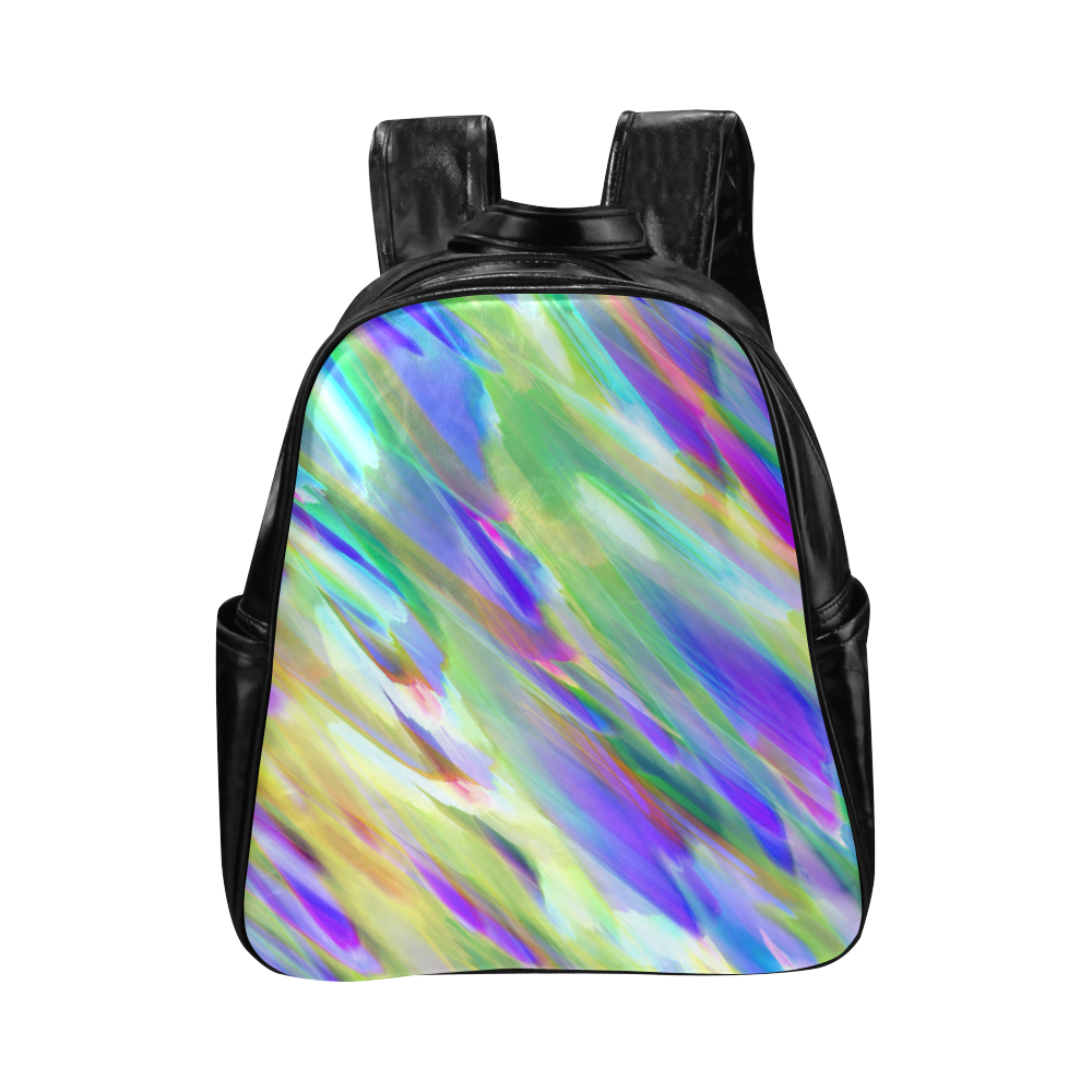 Colorful digital art splashing G401 Multi-Pockets Backpack (Model 1636)