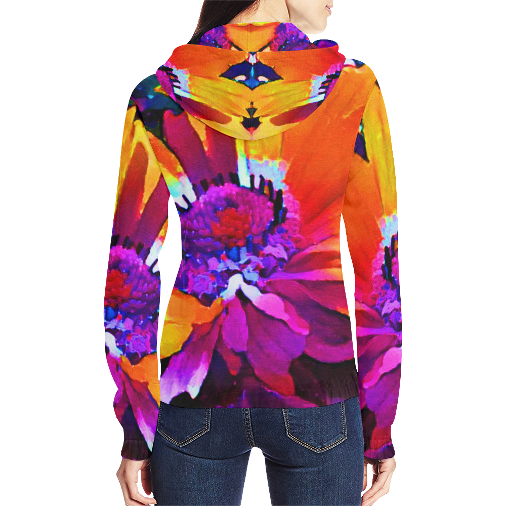lost without you 3b2 All Over Print Full Zip Hoodie for Women (Model H14)