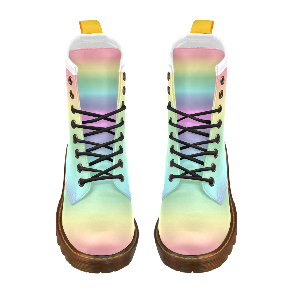 Pastel Rainbow High Grade PU Leather Martin Boots For Women Model 402H
