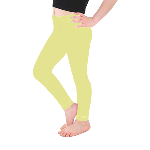 color canary yellow Kid's Ankle Length Leggings (Model L06)