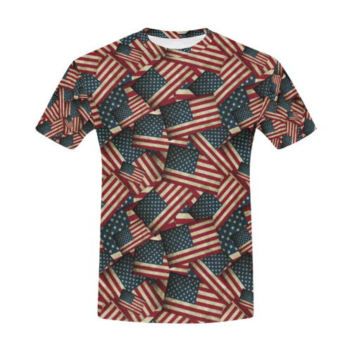 Patriotic USA American Flag Art All Over Print T-Shirt for Men (USA Size) (Model T40)