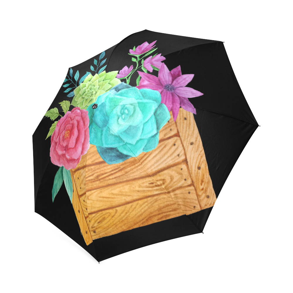 flores acuarela Foldable Umbrella (Model U01)