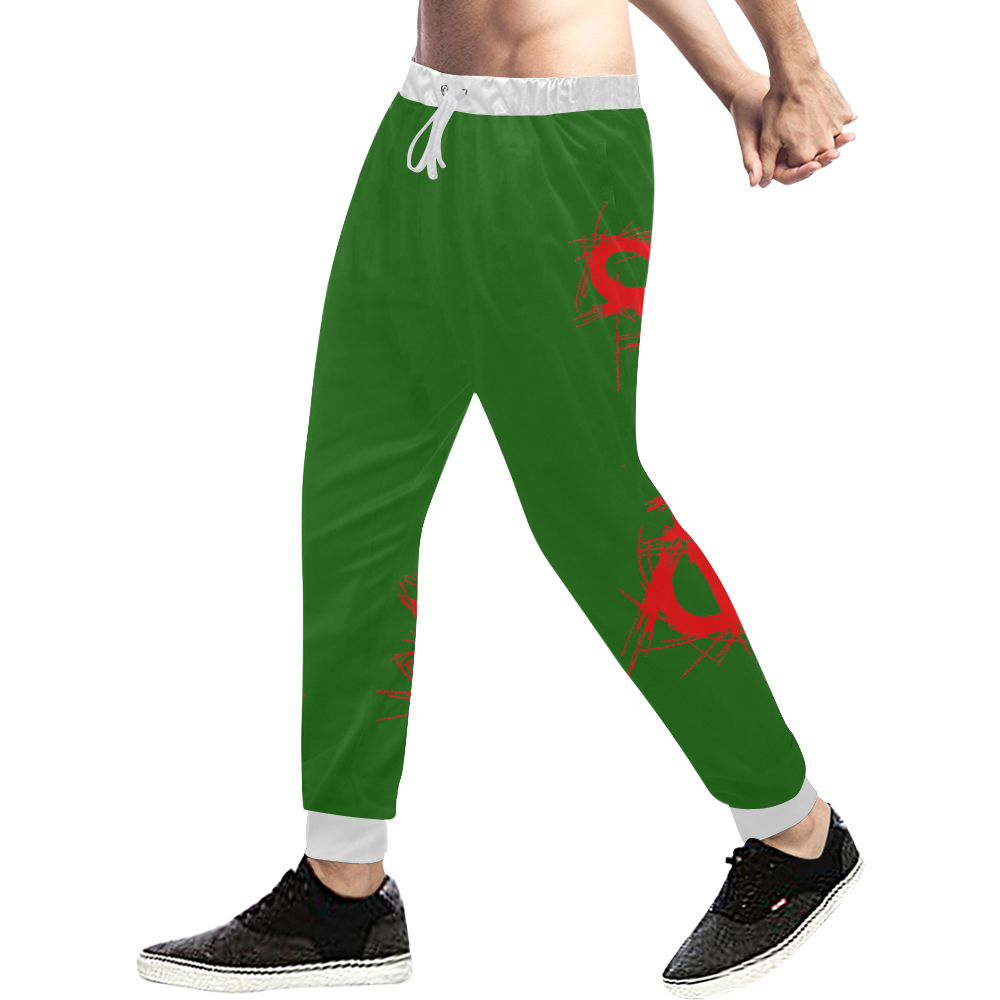 anti gods suicide green red joggers Men's All Over Print Sweatpants (Model L11)