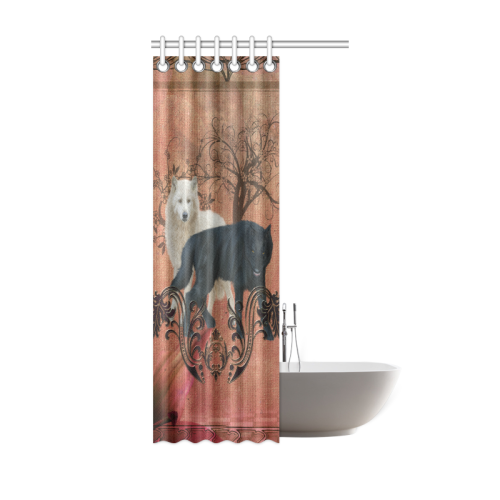 Awesome black and white wolf Shower Curtain 36"x72"