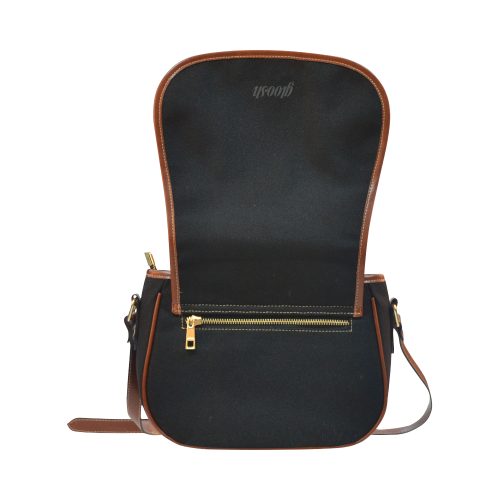 gloosh  black shoulder bag Saddle Bag/Small (Model 1649)(Flap Customization)