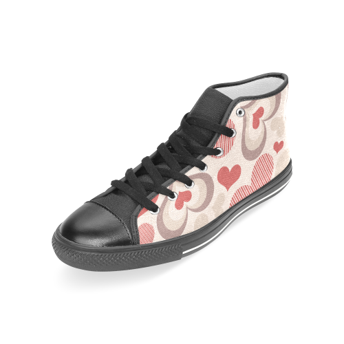 Hearts Wow Women's Classic High Top Canvas Shoes (Model 017)