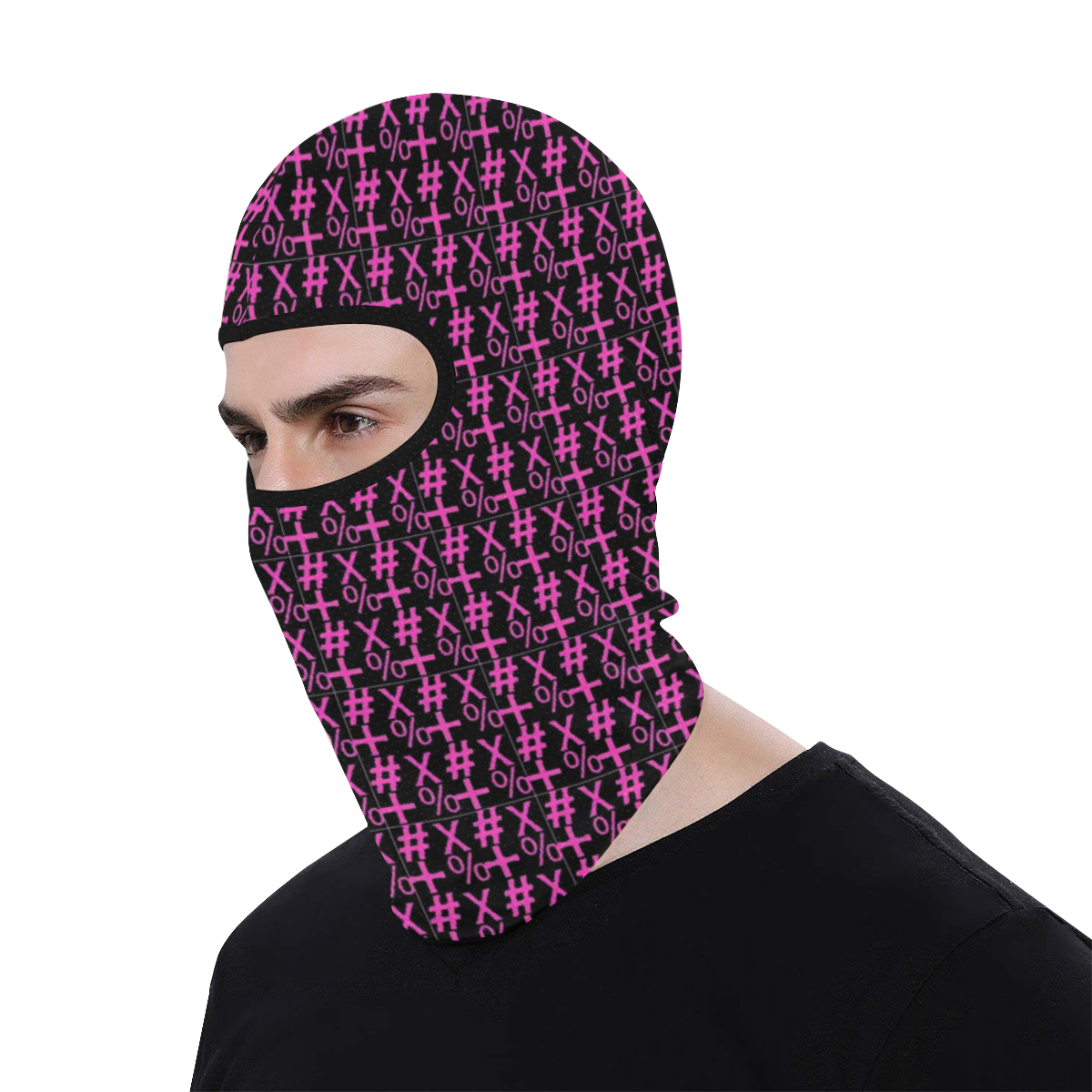 NUMBERS Collection Symbols Pink/Black All Over Print Balaclava