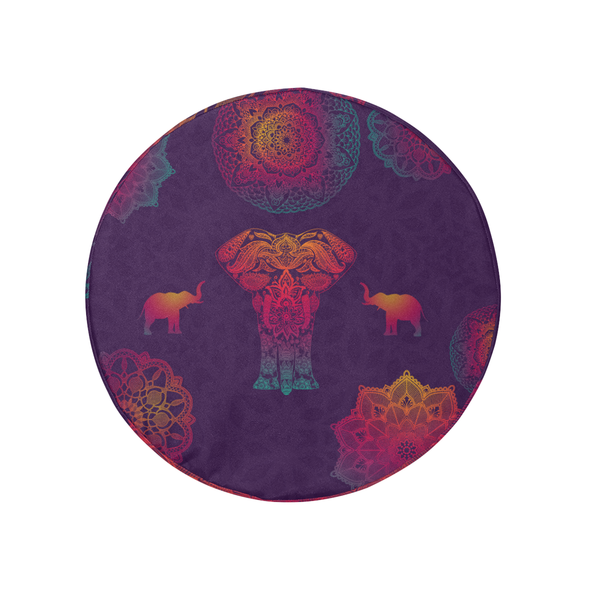 Colorful Elephant Mandala 32 Inch Spare Tire Cover