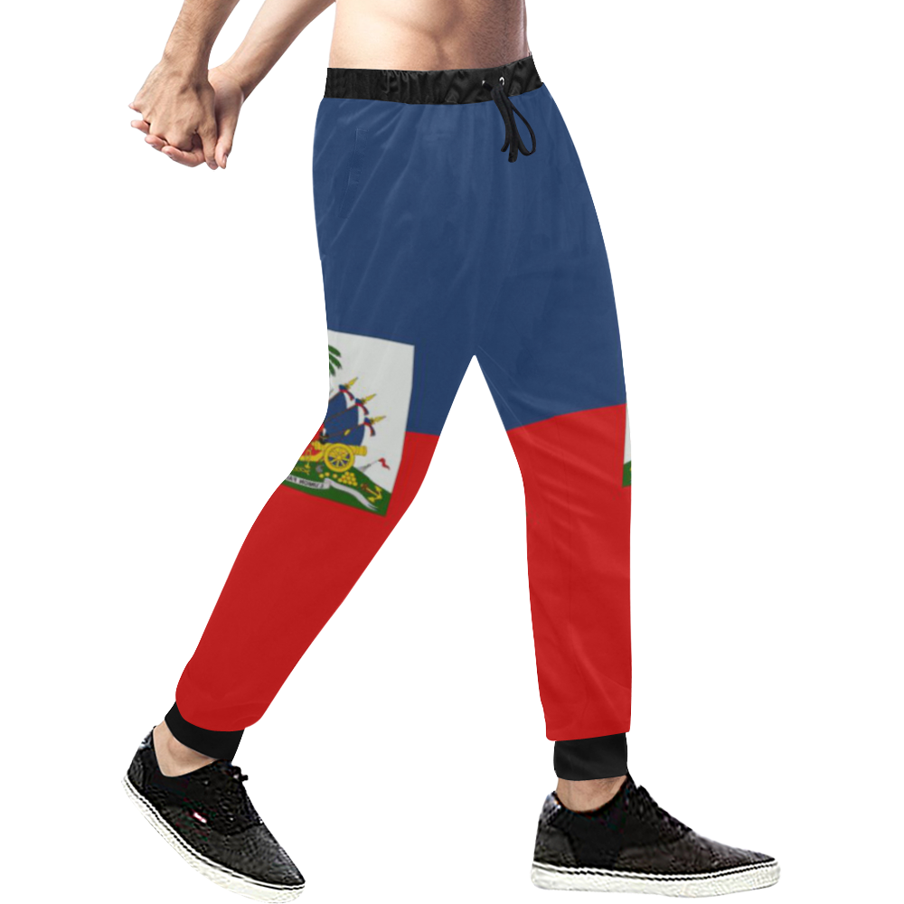 haiti flag Men's All Over Print Sweatpants (Model L11)