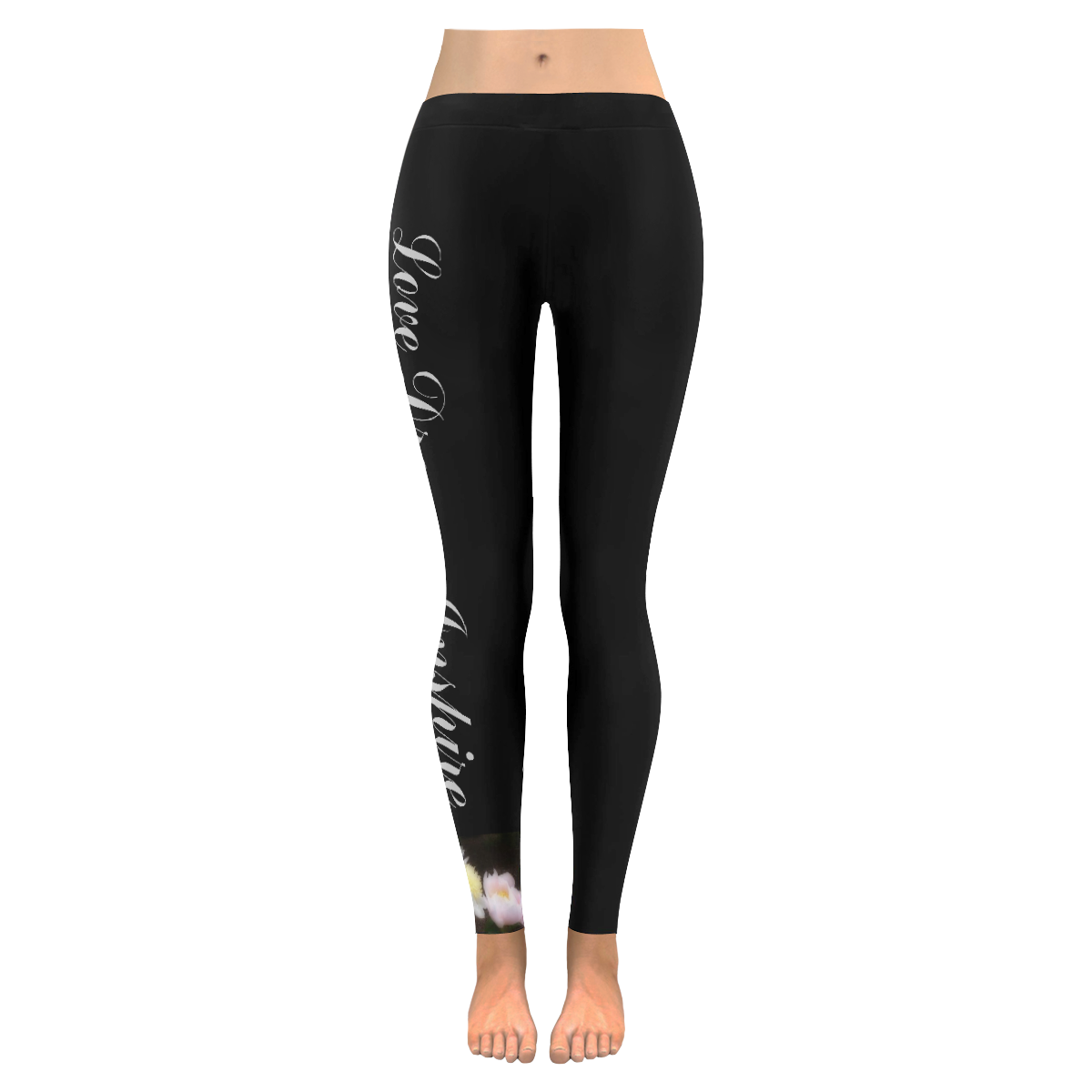 Peony Gang #LoveDreamInspireCo Women's Low Rise Leggings (Invisible Stitch) (Model L05)