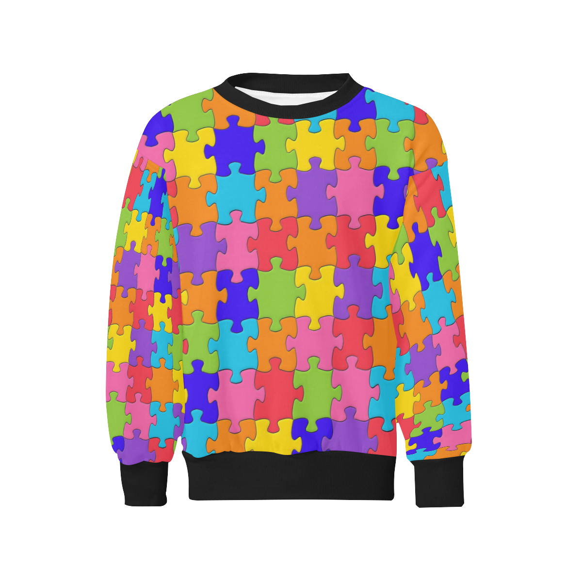 Multicolored Jigsaw Puzzle Kids' All Over Print Sweatshirt (Model H37)