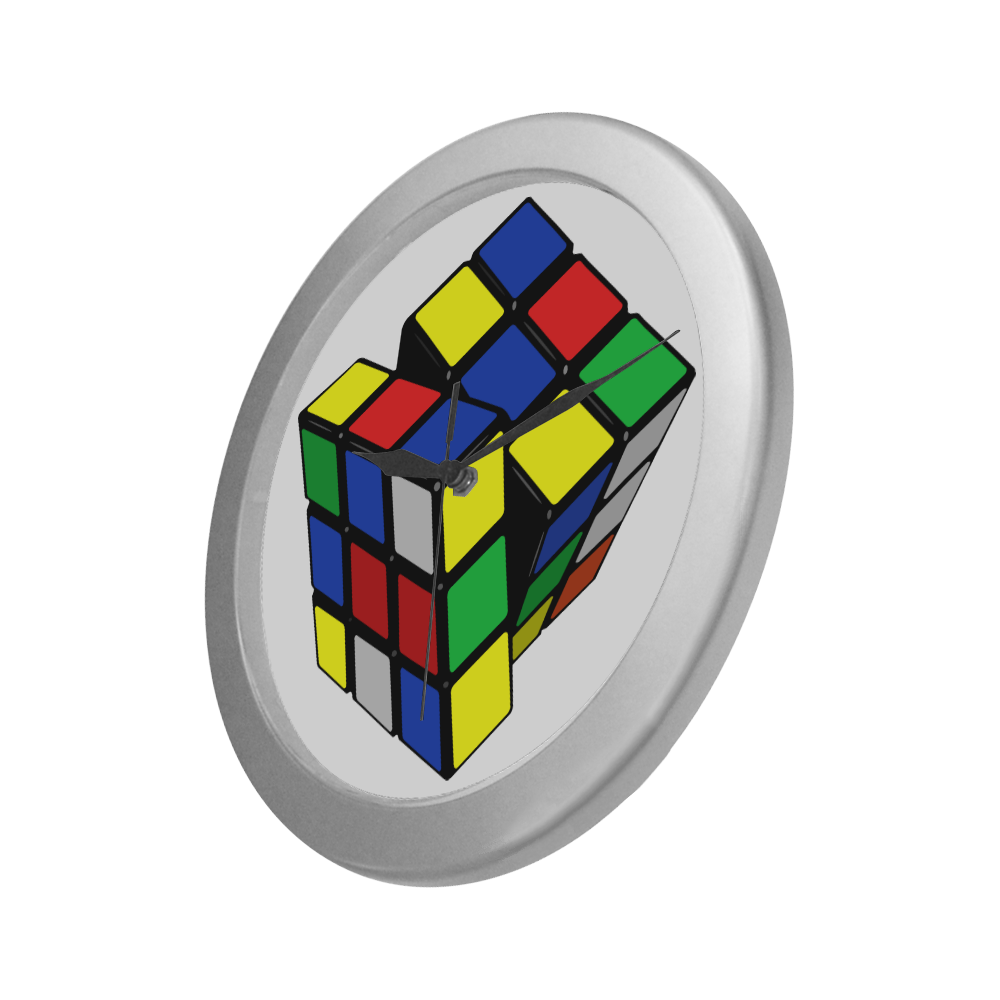rubiks Silver Color Wall Clock