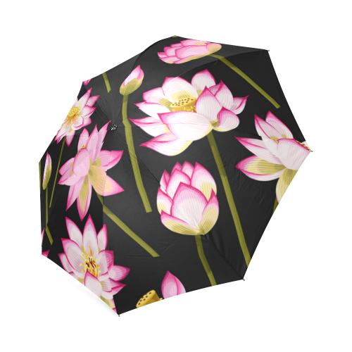 Pink Lotus Flowers Foldable Umbrella (Model U01)