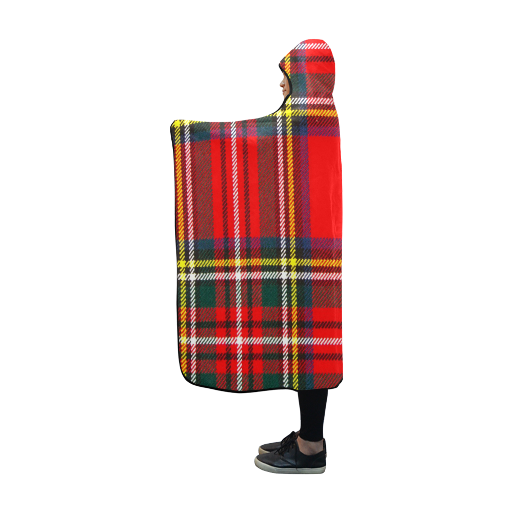 STEWART ROYAL MODERN HEAVY WEIGHT TARTAN Hooded Blanket 60''x50''