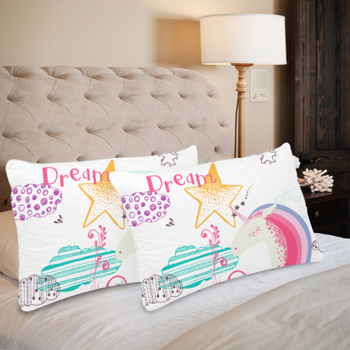 Unicorn Dream Custom Pillow Case 20"x 30" (One Side) (Set of 2)
