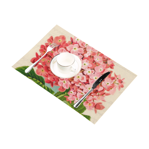 pink hydrangia Placemat 12’’ x 18’’ (Set of 4)