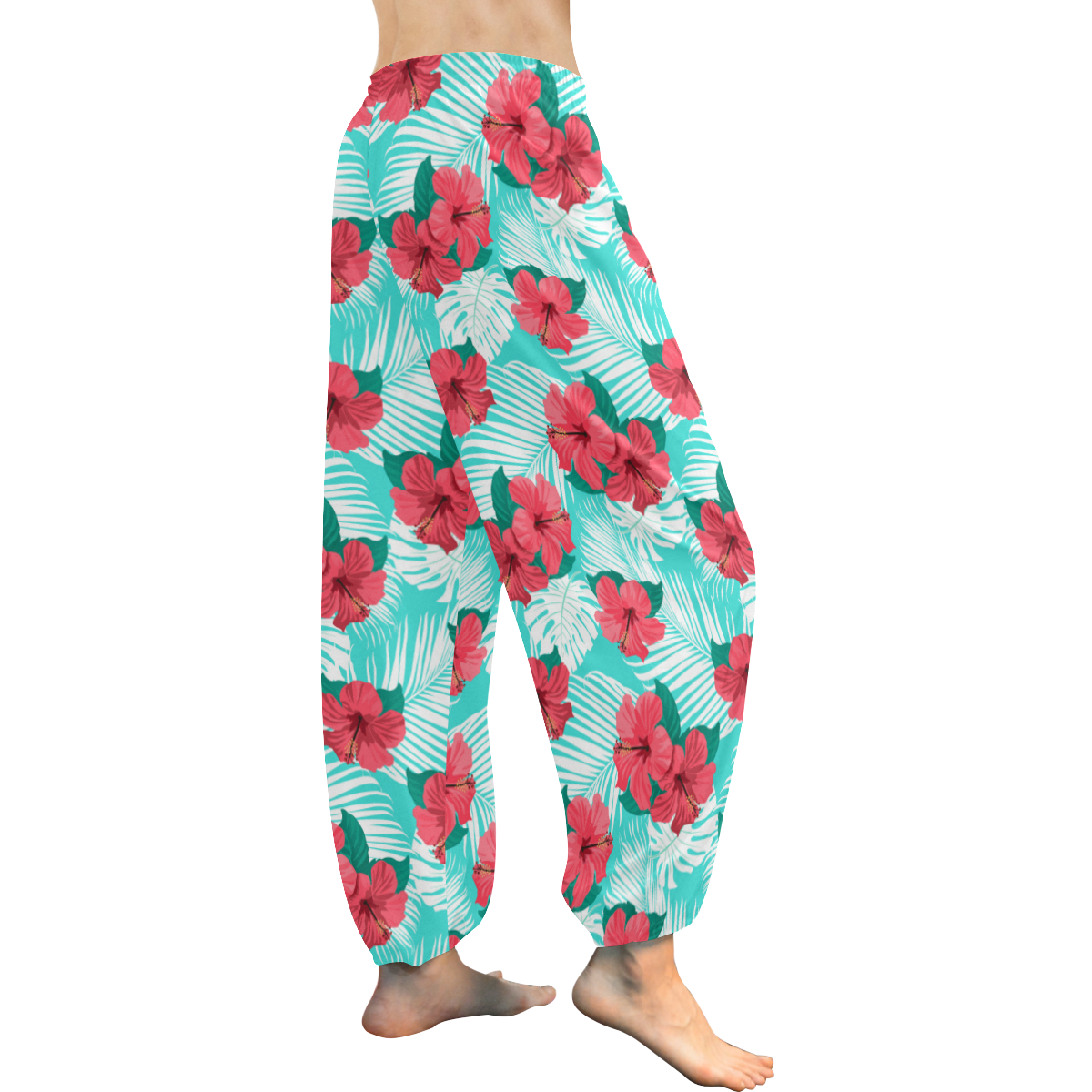 Tropical Gumamela Women's All Over Print Harem Pants (Model L18)