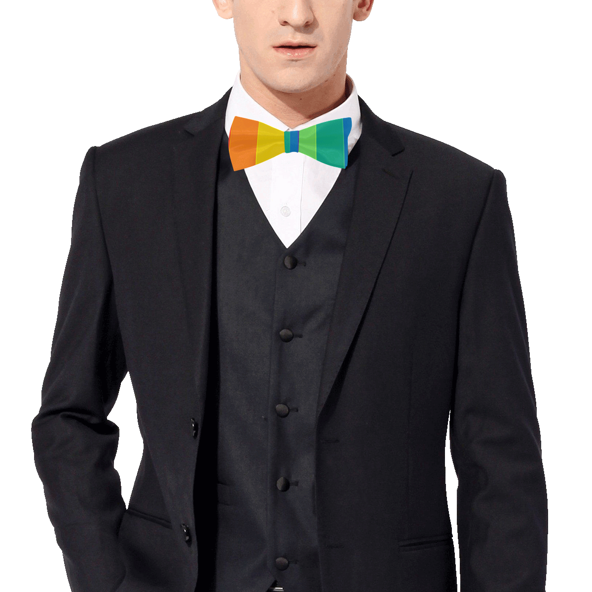 Horizontal Rainbow Custom Bow Tie