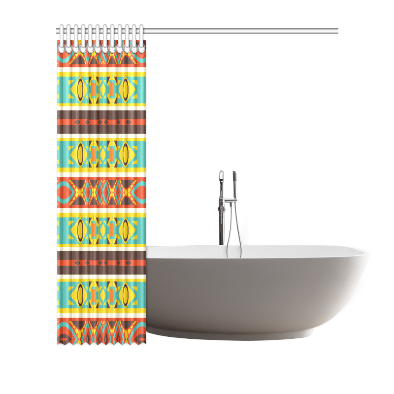 Ovals rhombus and squares Shower Curtain 72"x72"