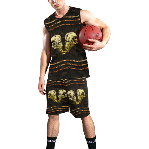 Awesome mechanical skull All Over Print Basketball Uniform
