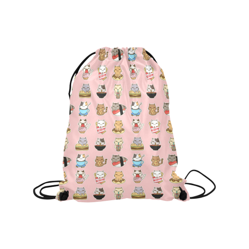 pink Medium Drawstring Bag Model 1604 (Twin Sides) 13.8"(W) * 18.1"(H)