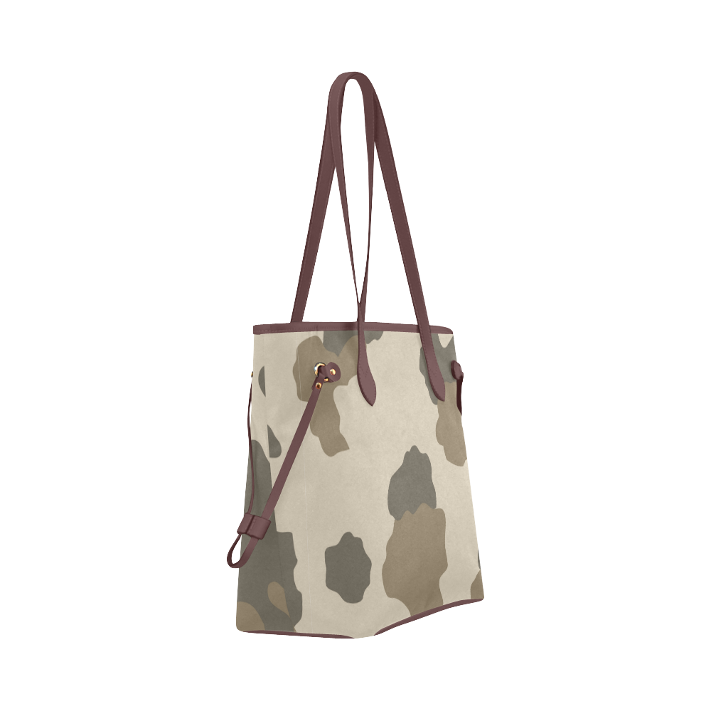 Classic Brown Camouflage Clover Canvas Tote Bag (Model 1661)