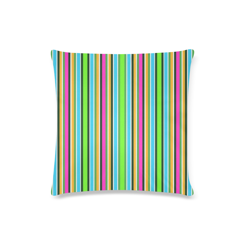 Vivid Colored Stripes 3 Custom Zippered Pillow Case 16"x16"(Twin Sides)