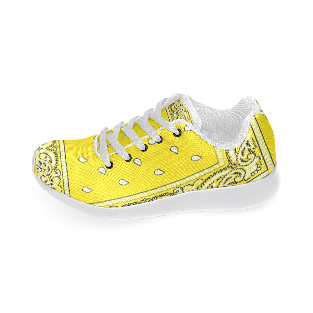 Yellow Bandana Men-White Men’s Running Shoes (Model 020)