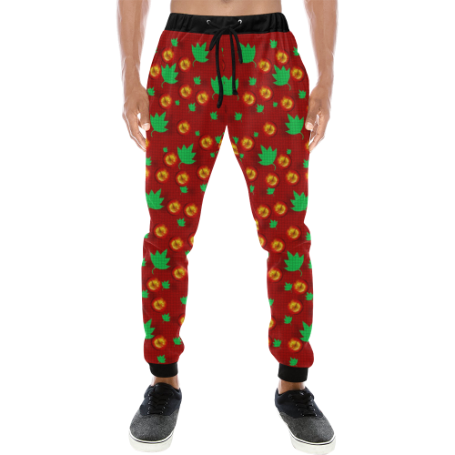 May be Christmas apples ornate Men's All Over Print Sweatpants (Model L11)