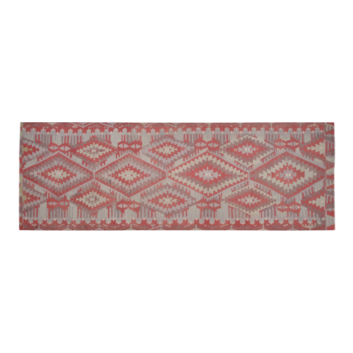 Red and Grey Moroccan geomtric pattern 10x3'3 Area rug Area Rug 9'6''x3'3''