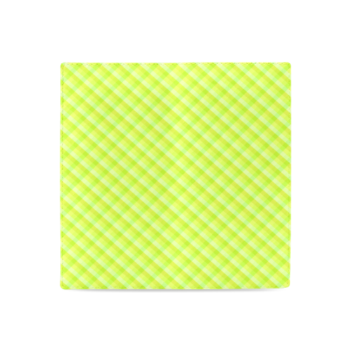 Yellow and green plaid pattern Women's Leather Wallet (Model 1611)