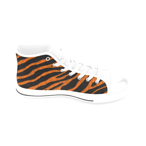 Ripped SpaceTime Stripes - Orange Men’s Classic High Top Canvas Shoes /Large Size (Model 017)