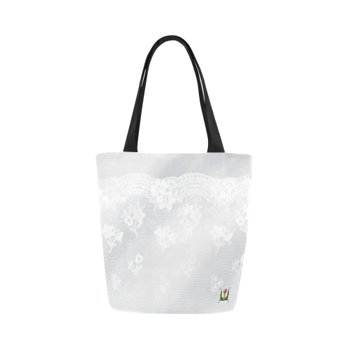 FD's Wedding Collection- Flowergirl White Lace Tote Bag 53086 Canvas Tote Bag (Model 1657)