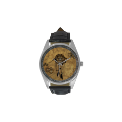 Steampunk Dreamcatcher Men's Casual Leather Strap Watch(Model 211)