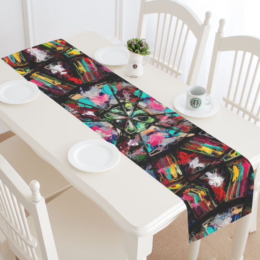 Ecuadorian Stained Glass Table Runner 16x72 inch