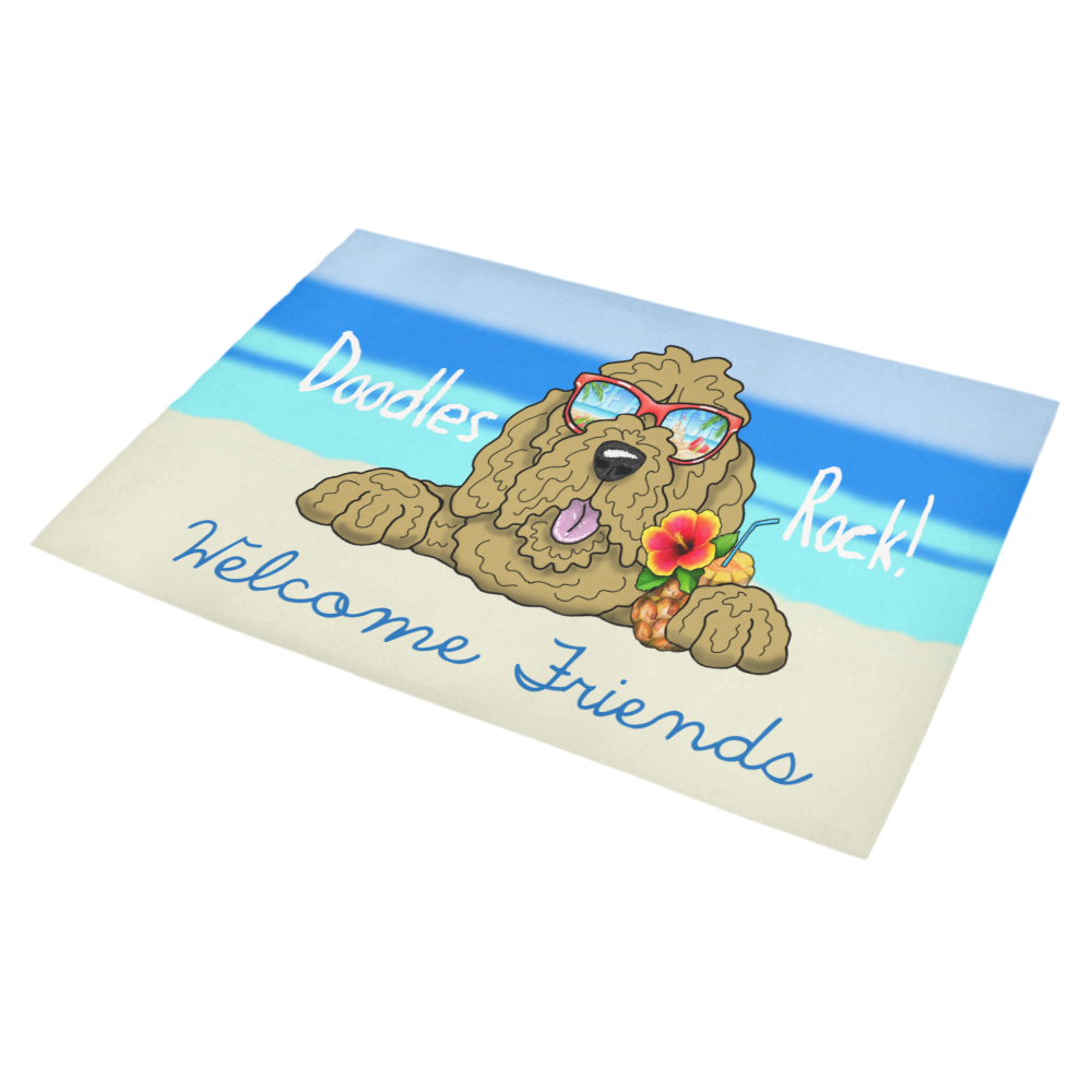Doodle Beach-tan Azalea Doormat 30" x 18" (Sponge Material)