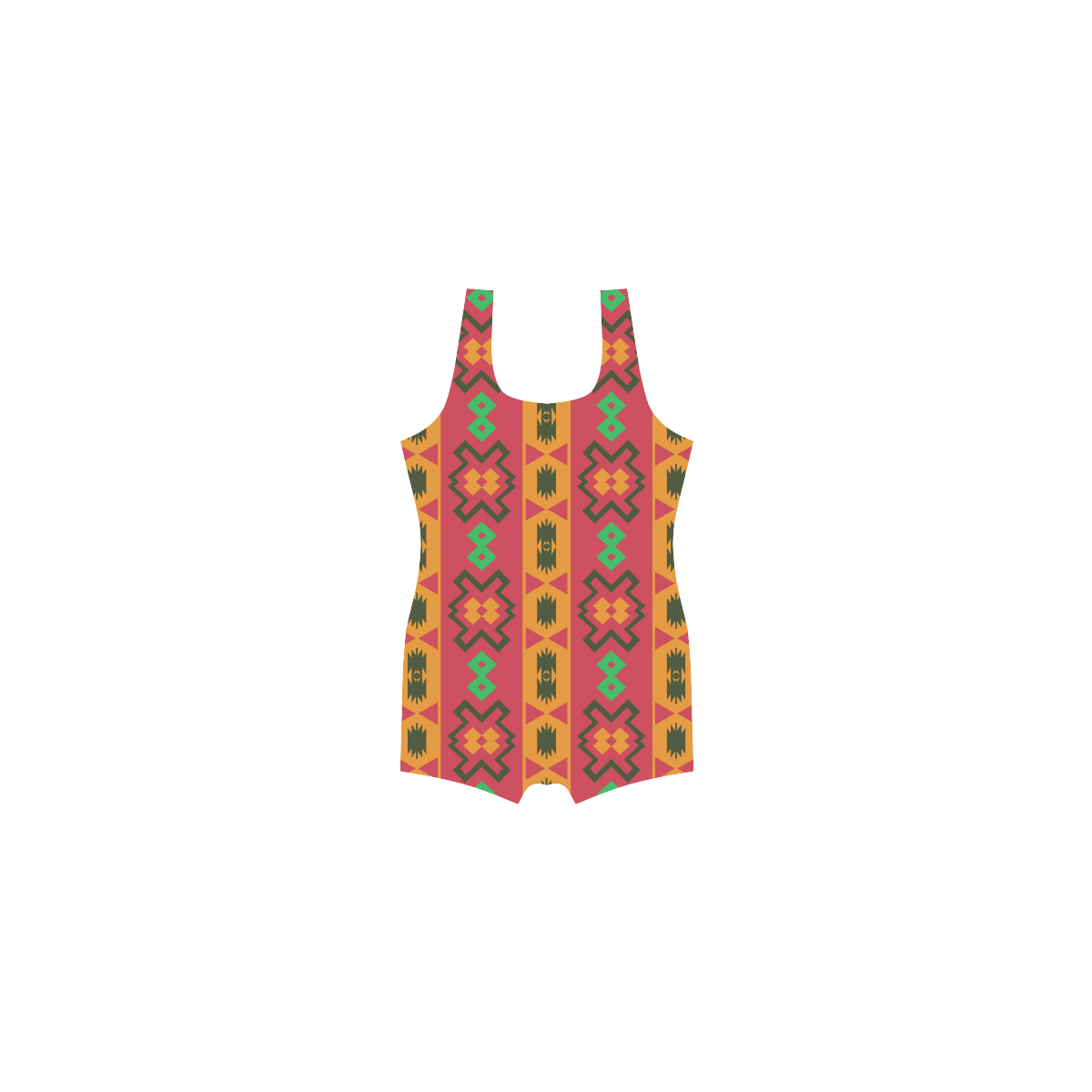 Tribal shapes in retro colors (2) Classic One Piece Swimwear (Model S03)