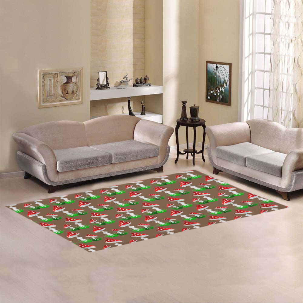 Toadstool red pattern Area Rug 7'x3'3''