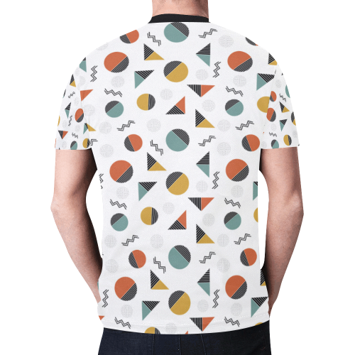 Geo Cutting Shapes New All Over Print T-shirt for Men/Large Size (Model T45)