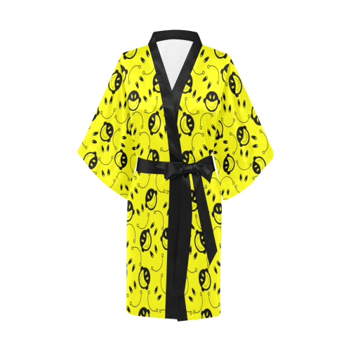 Monkey Tongue Out Yellow Kimono Robe
