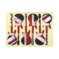 Union Jack British UK Flag Guitars Yellow Placemat 14’’ x 19’’