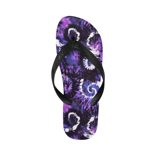 Purple Mess Tie Dye Flip Flops for Men/Women (Model 040)