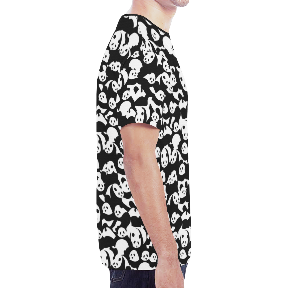 Panda Pattern New All Over Print T-shirt for Men (Model T45)