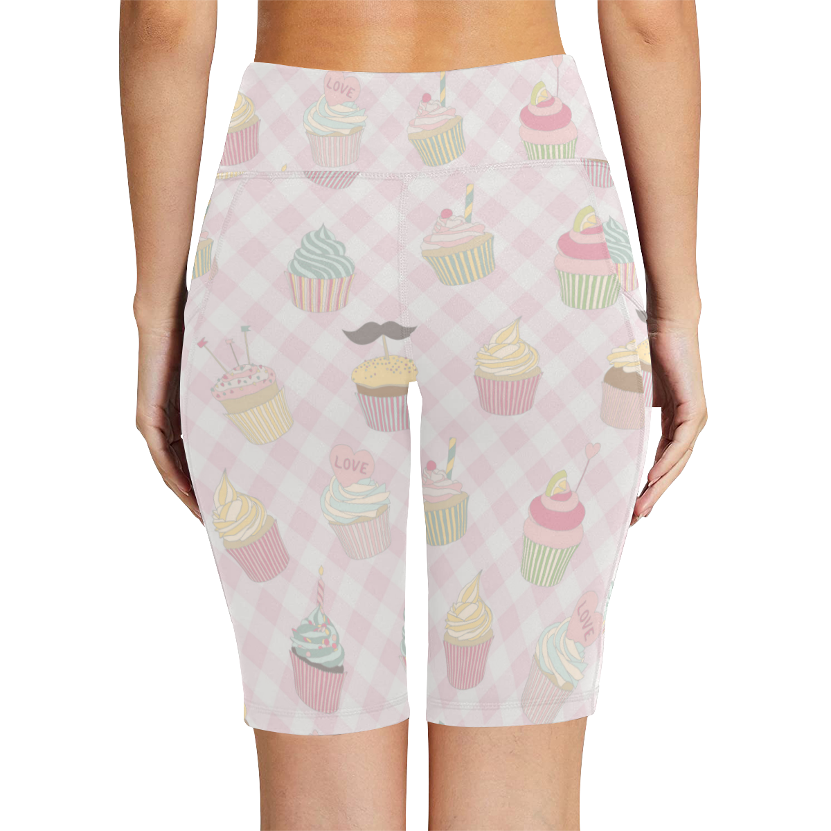Cupcakes Women's Workout Half Tights (Model L42)