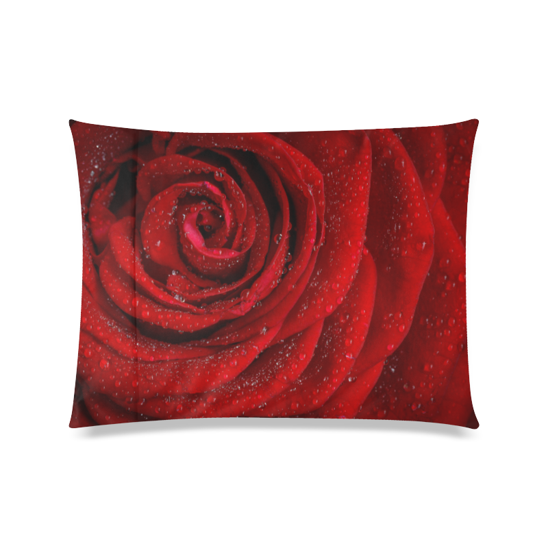 Red rosa Custom Zippered Pillow Case 20"x26"(Twin Sides)