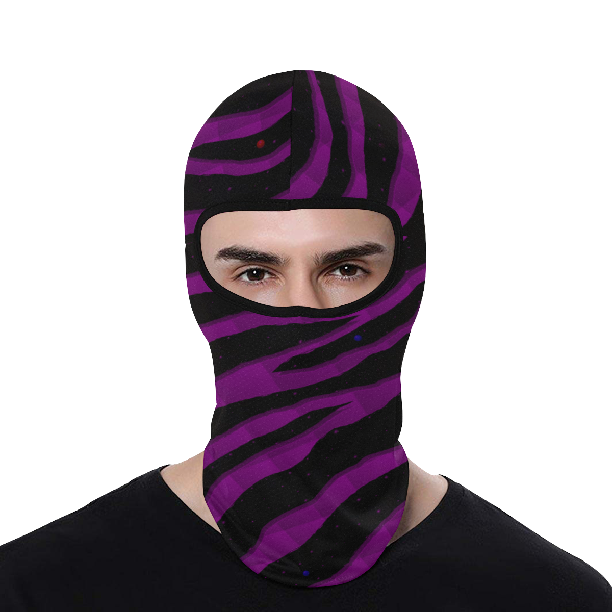 Ripped SpaceTime Stripes - Purple All Over Print Balaclava