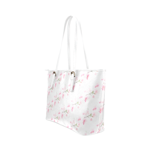 PATTERN ORCHIDÉES Leather Tote Bag/Large (Model 1651)