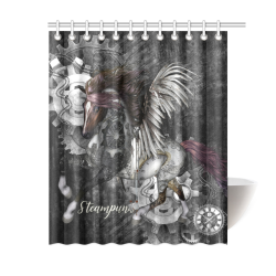 Aweswome steampunk horse with wings Shower Curtain 60"x72"
